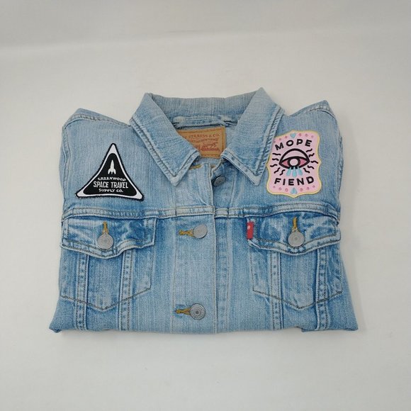 Levi's Jackets & Blazers - Levi's Distressed Light Fade Wash Button Up Collar Jean Jacket Women's Size M